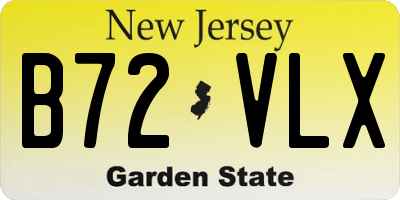 NJ license plate B72VLX