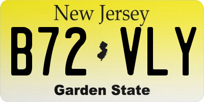 NJ license plate B72VLY
