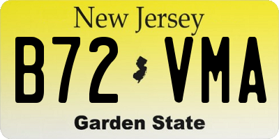 NJ license plate B72VMA