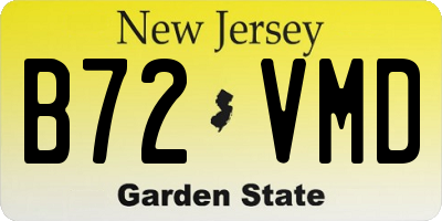 NJ license plate B72VMD