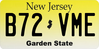 NJ license plate B72VME