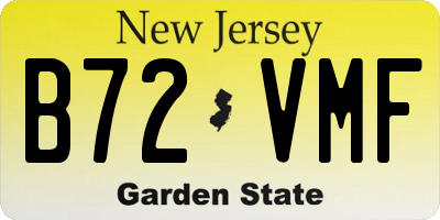 NJ license plate B72VMF