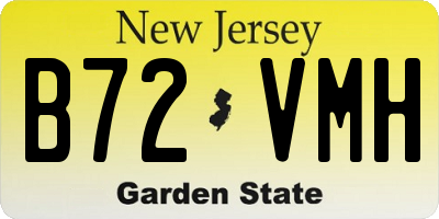 NJ license plate B72VMH