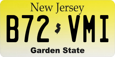 NJ license plate B72VMI