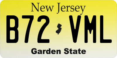 NJ license plate B72VML