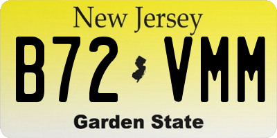 NJ license plate B72VMM