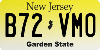 NJ license plate B72VMO