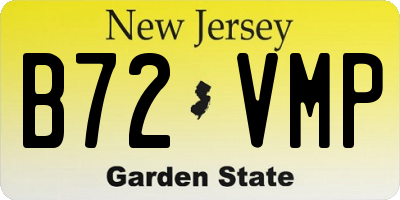 NJ license plate B72VMP