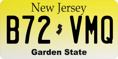 NJ license plate B72VMQ