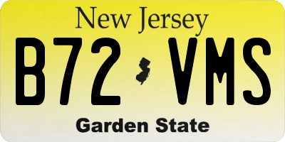 NJ license plate B72VMS