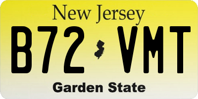 NJ license plate B72VMT