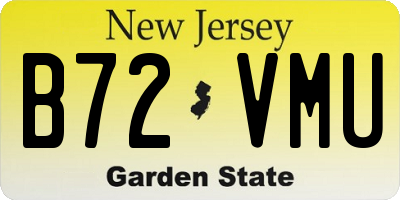 NJ license plate B72VMU