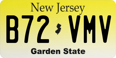 NJ license plate B72VMV