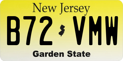 NJ license plate B72VMW