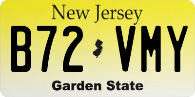 NJ license plate B72VMY