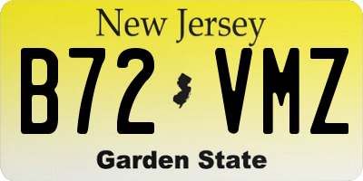 NJ license plate B72VMZ