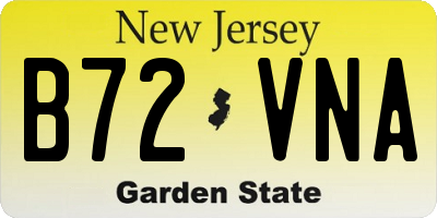NJ license plate B72VNA
