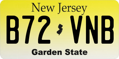 NJ license plate B72VNB