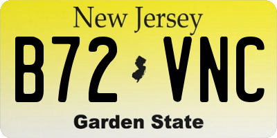 NJ license plate B72VNC