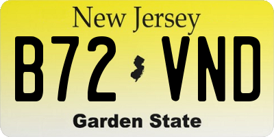 NJ license plate B72VND