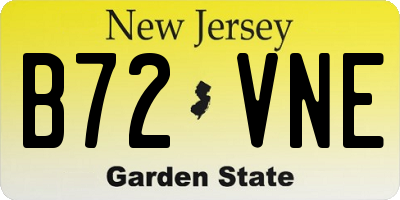 NJ license plate B72VNE
