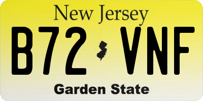 NJ license plate B72VNF