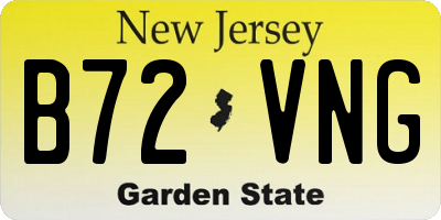NJ license plate B72VNG