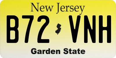 NJ license plate B72VNH
