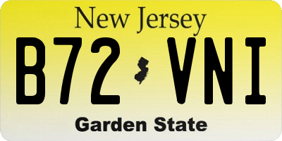 NJ license plate B72VNI