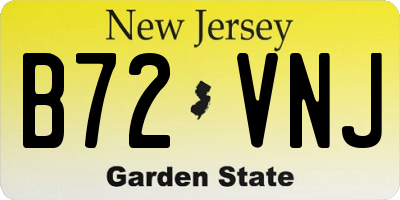 NJ license plate B72VNJ