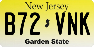 NJ license plate B72VNK