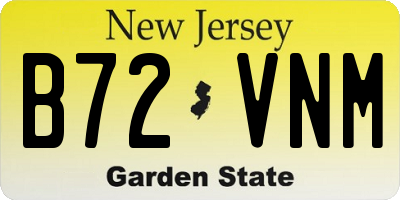 NJ license plate B72VNM