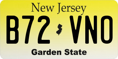 NJ license plate B72VNO