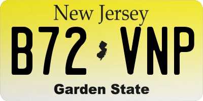 NJ license plate B72VNP