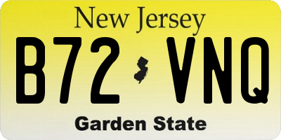 NJ license plate B72VNQ