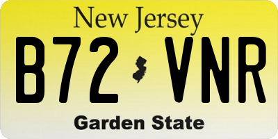 NJ license plate B72VNR