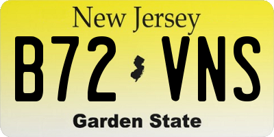 NJ license plate B72VNS
