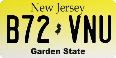 NJ license plate B72VNU