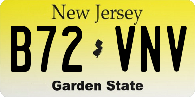 NJ license plate B72VNV