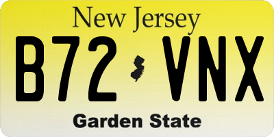 NJ license plate B72VNX