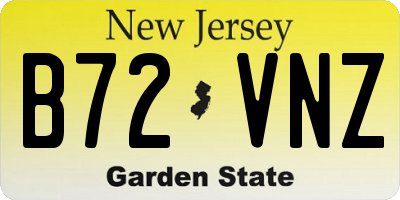 NJ license plate B72VNZ