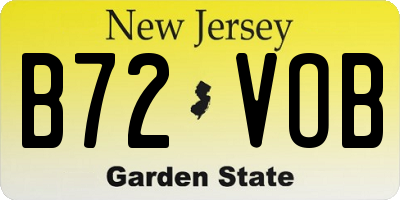 NJ license plate B72VOB