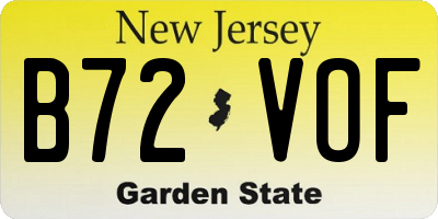 NJ license plate B72VOF