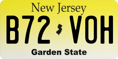 NJ license plate B72VOH