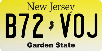 NJ license plate B72VOJ