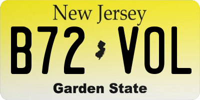 NJ license plate B72VOL