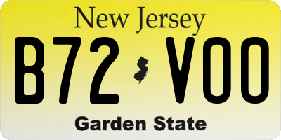 NJ license plate B72VOO