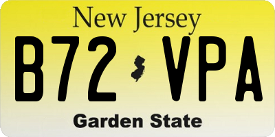 NJ license plate B72VPA