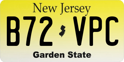 NJ license plate B72VPC
