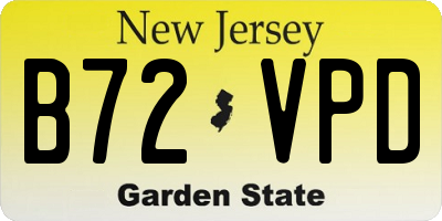 NJ license plate B72VPD